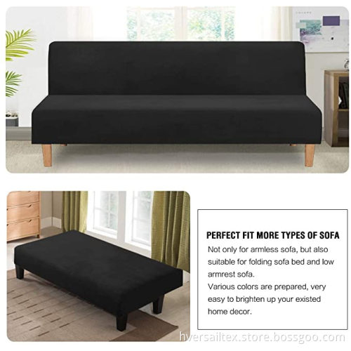 Velvet Futon Cover Armless Bäddsoffa